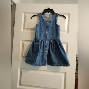Vintage 90s Blue Denim Kids Dress